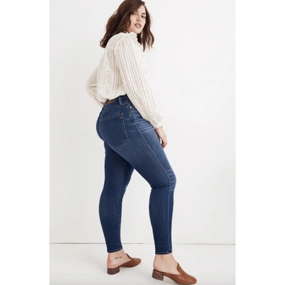 Madewell Curvy High-Rise Skinny Jeans Sz 22 Azure Dark Wash Denim Comfort EUC